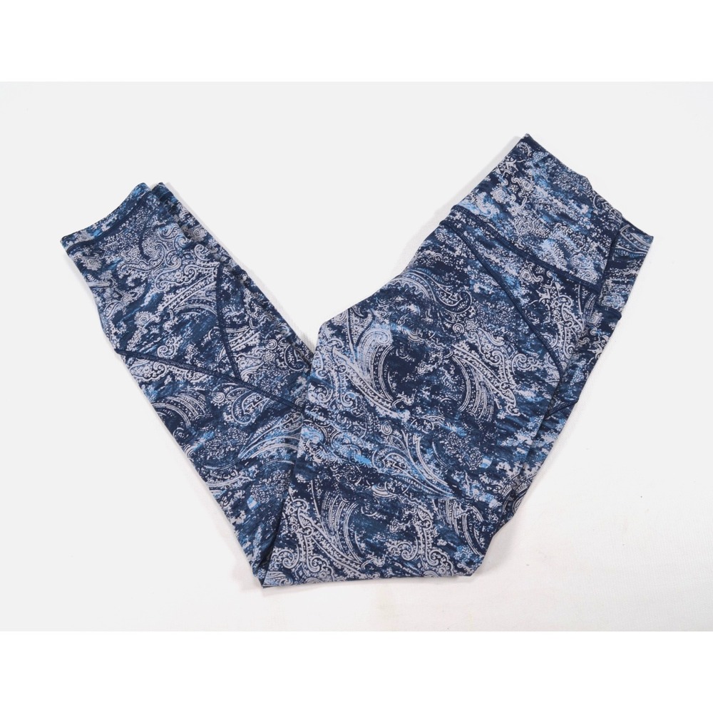 Lululemon Leggings Women's Size 6 Blue & Gray Paisley Inseam 24.5"